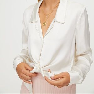 Aritzia Wilfred Tie-Front Blouse